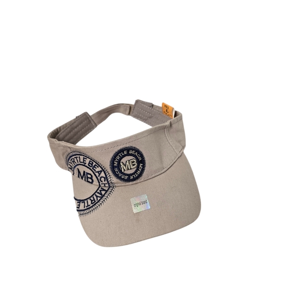 Lucky 7 Myrtle Beach Sun Visor Beige Blue Hat